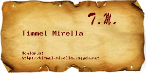 Timmel Mirella névjegykártya